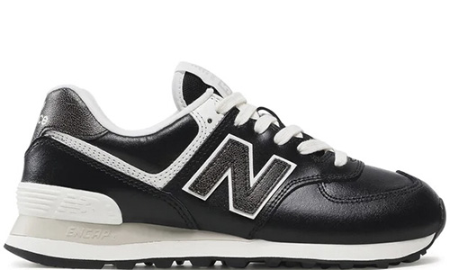 New Balance 574 Black кожаные 