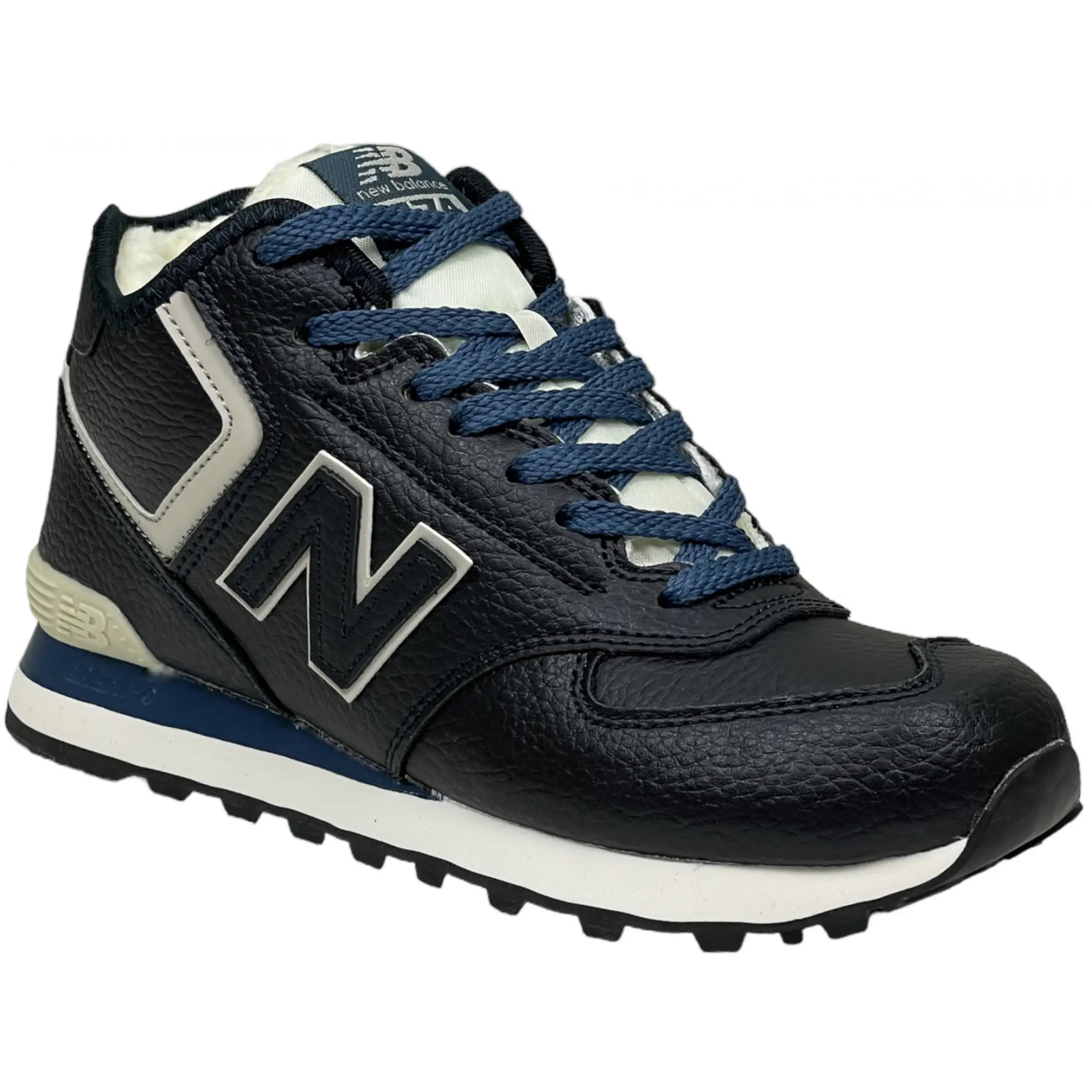 New balance 574 blau leder discount