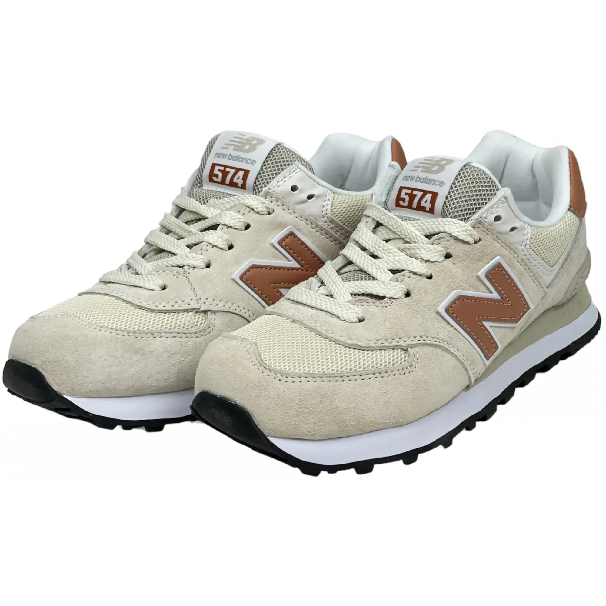 New balance tan 574 trainers store