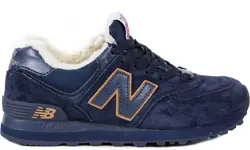 New Balance 574 Blue желтым с мехом