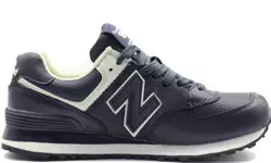 New Balance 574 Темно-синие кожаные