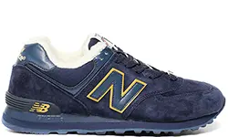 New Balance 574 Синие с желтым с мехом